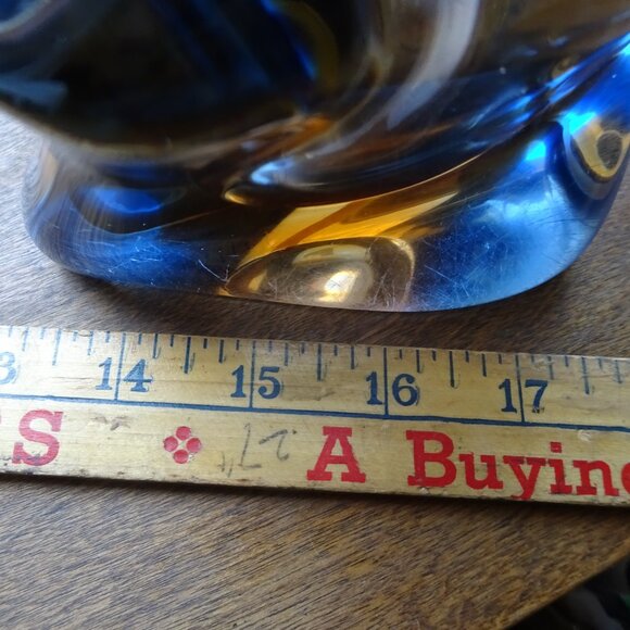 Vintage Harrachov 1950s Czech Glass Ashtray Vase Dish Sculpture - Picture 8 of 9